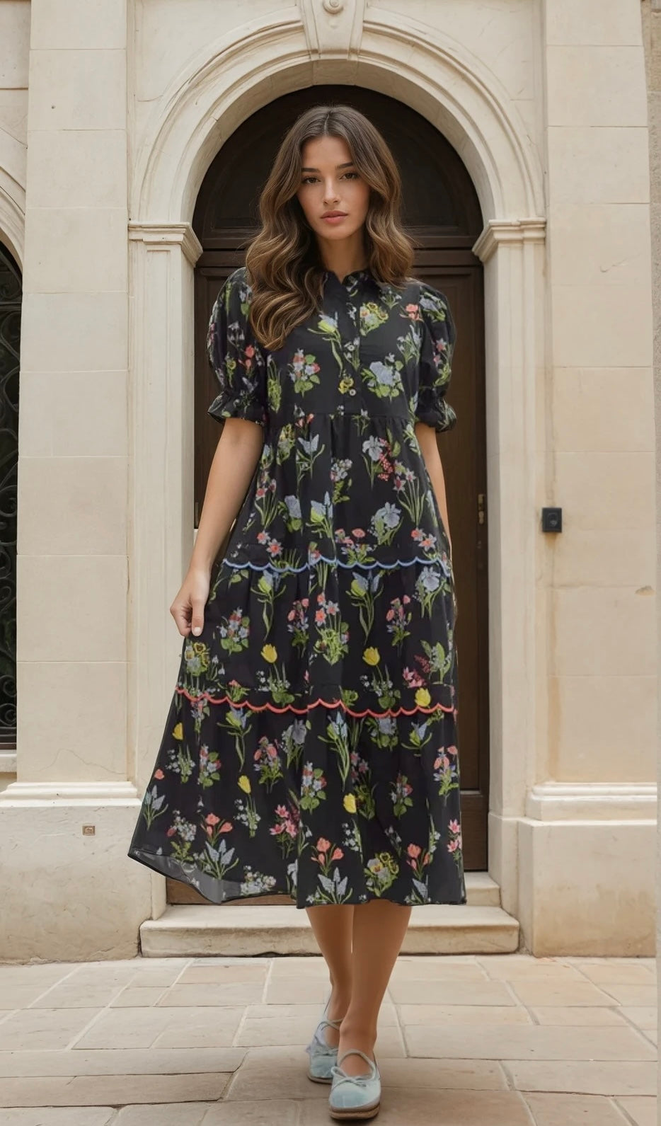 Puff sleeve garden dress
