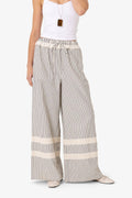 Sloane Stripe Cotton Wide Leg Trousers